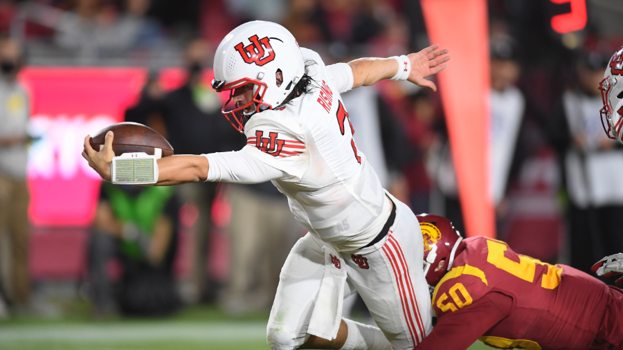 Utah's Cam Rising Fights Through USC Defenders For TD On QB Keeper