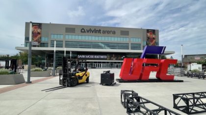 Utah Jazz Unveil UFC Sign In Front Of Note At Vivint Arena