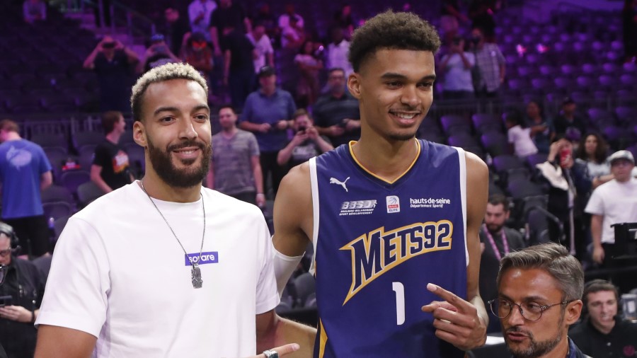 Former Utah Jazz center Rudy Gobert projected number one overall draft pick Victor Wembanyama...