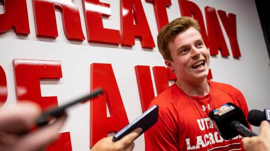 Utah-Lacrosse-Team-Captain-Josh-Rose-Speaks-To-Reporters-About-First-NCAA-Appearance...