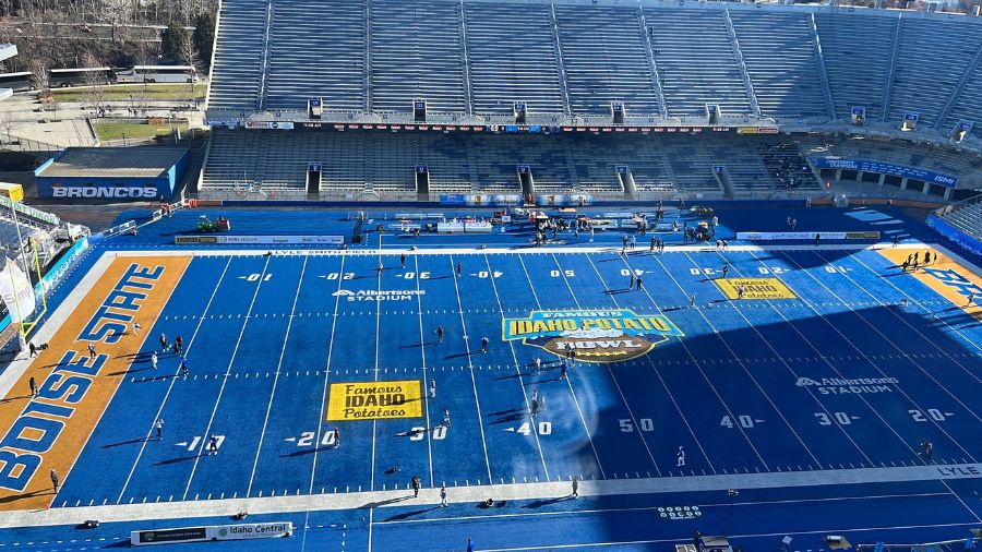 Famous Idaho Potato Bowl press box...